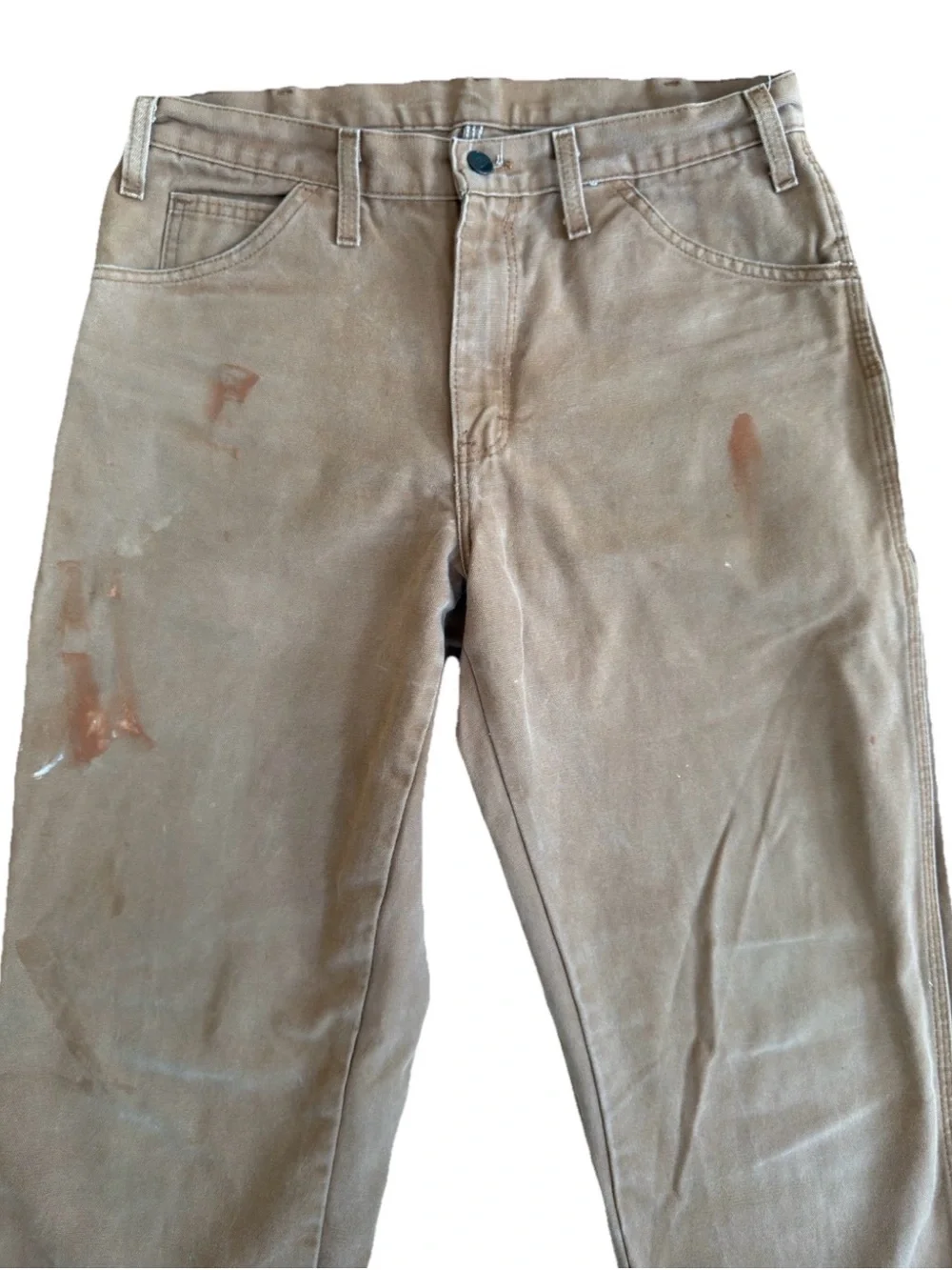 Y2K Dickies Mens Size 32x32 Distressed Canvas Workwear Utility Pants Thrashed